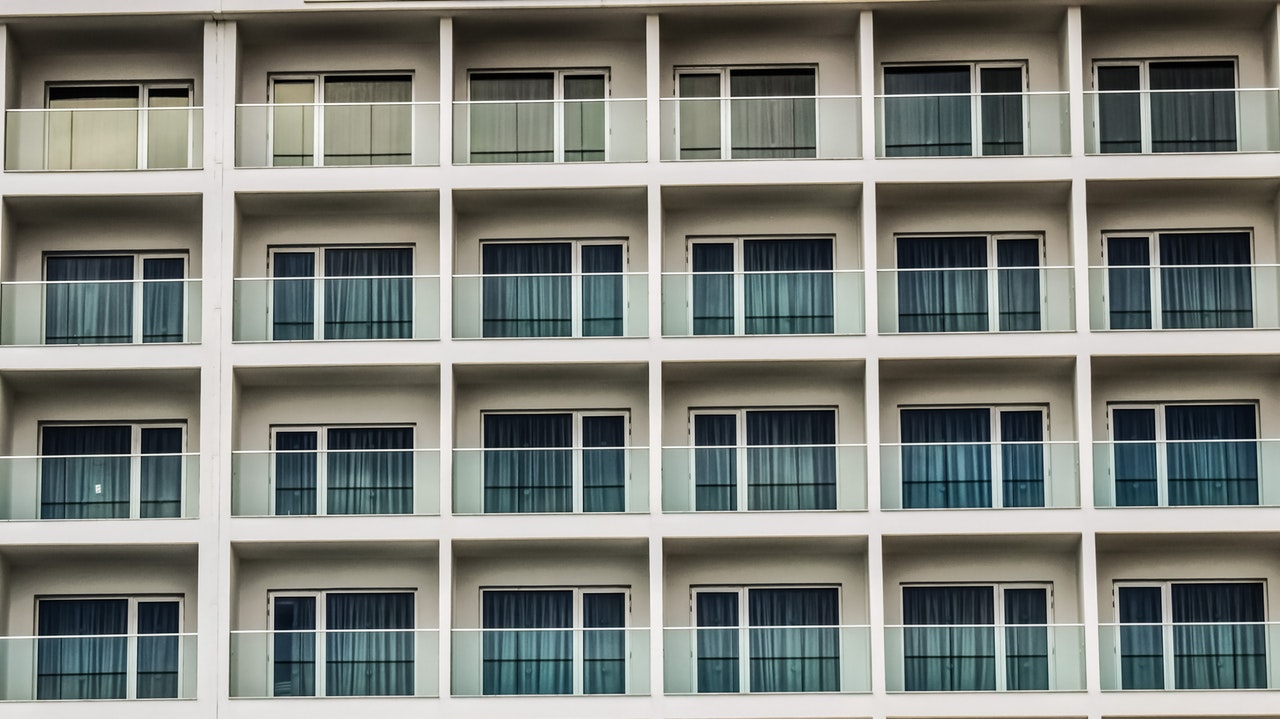 similar windows in the same apartment building